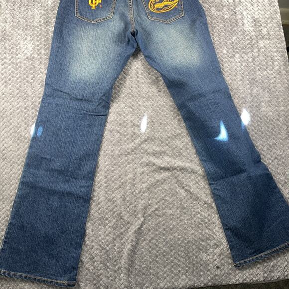 UGals Jeans Florida Gators Size 11 12 Denim Flare Pants Football Gameday - Picture 6 of 10